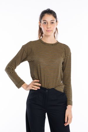 T-shirt righe cotone/lana POMANDèRE