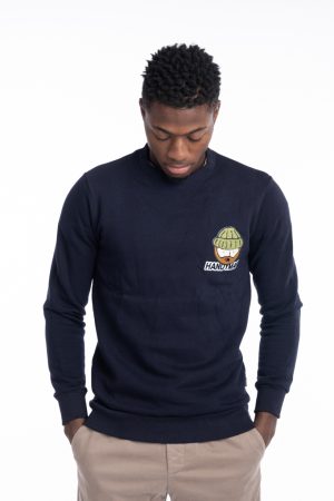 Felpa girocollo patch uomo