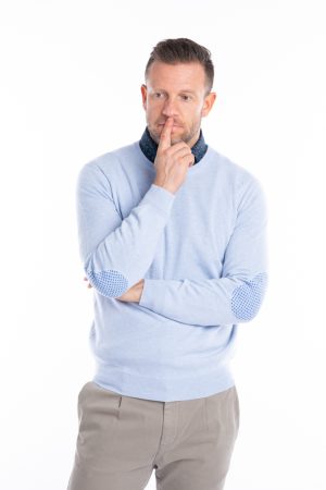 Maglia con toppe in maglia
