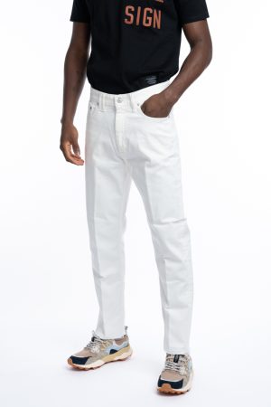 jeans Lucky bull denim bianco