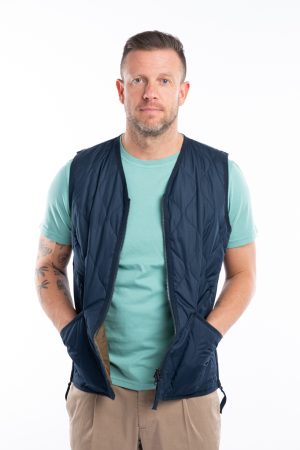Gilet piuma con zip scollo V