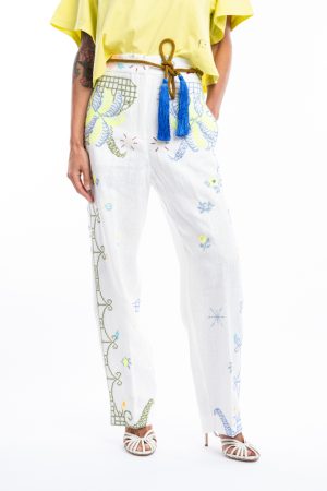 Pantalone con ricami